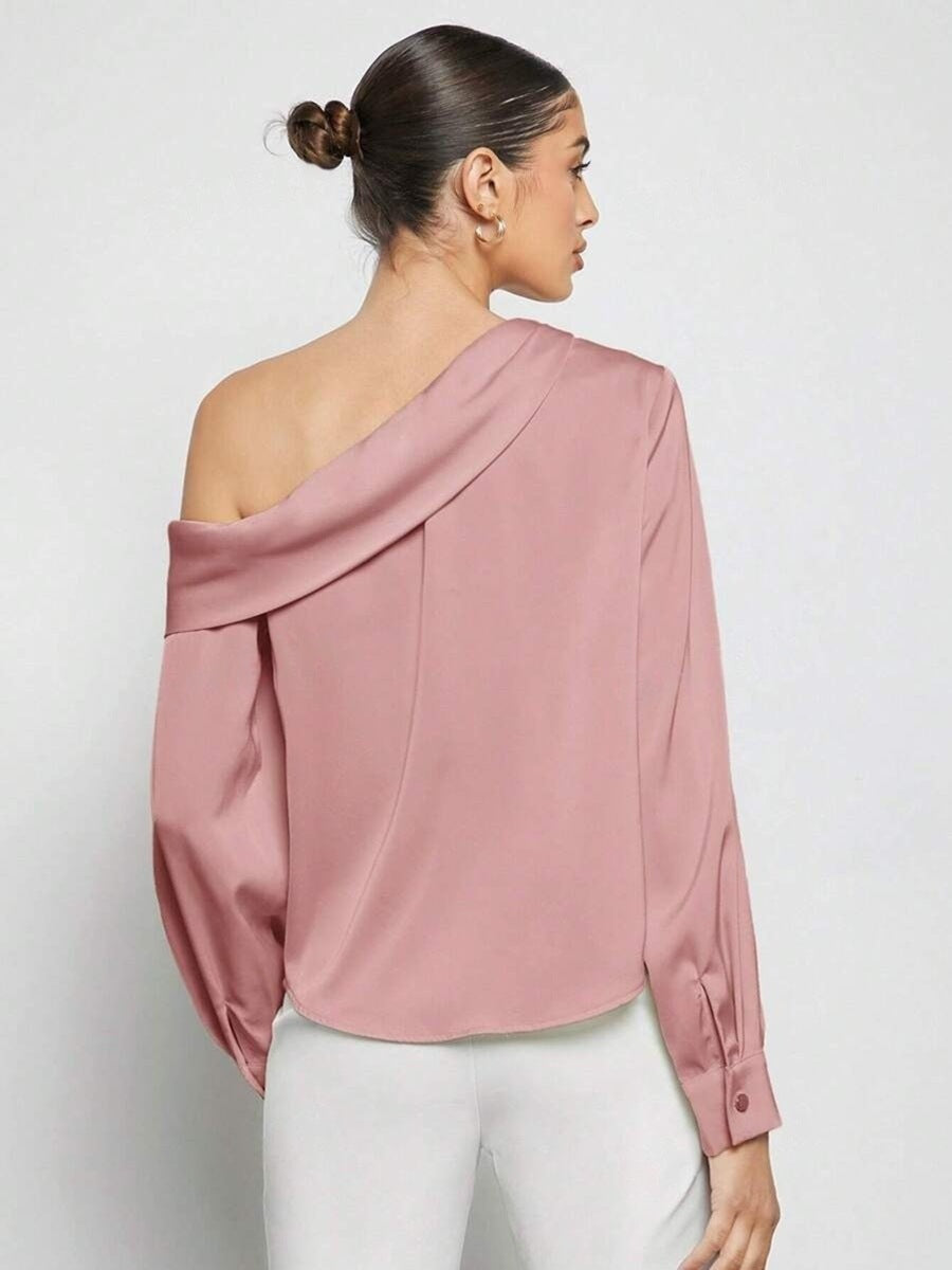 Pleated Satin  blouse